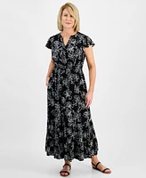 Style & Co Petite Iris Dreams Ruffled Tiered Maxi Dress, Created for Macy's