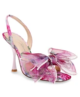 Betsey Johnson Women's Fawn Mesh Bow Heeled Sandals