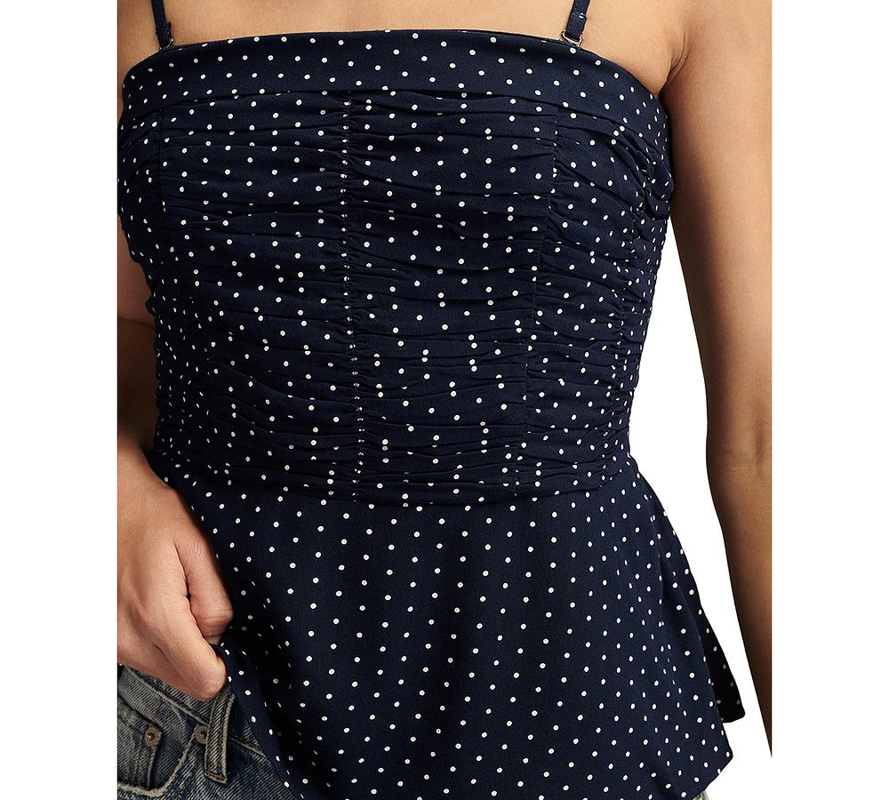 Lucky Brand Women's Ruched Polka Dot Tube Top