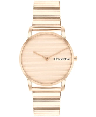Calvin Klein Women's Ck Feel Carnation Gold-Tone Stainless Steel Mesh Watch 30mm