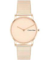 Calvin Klein Women's Ck Feel Carnation Gold-Tone Stainless Steel Mesh Watch 30mm