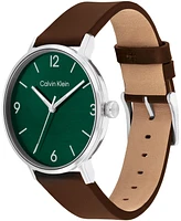 Calvin Klein Men's Modern Brown Leather Watch 42mm