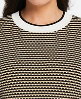 Ella Rafaella Plus Birdseye Short Sleeve Sweater