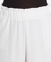 Ella Rafaella Plus Size Linen Blend Pull-On Wide Leg Pant with Side Slit
