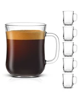 JoyJolt Diner Single Wall Coffee Glass 15.5 oz, Set of 6