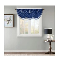 Madison Park Elena Faux Silk Waterfall Embellished Valance