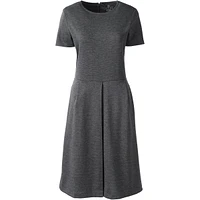 Lands' End Women's School Uniform Short Sleeve Ponte Dress Top of Knee
