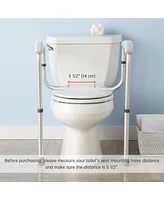 Yescom Adjustable Toilet Safety Rail Grab Bar Bathroom Safety for Elderly Handicap