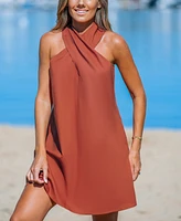 Cupshe Women's Twist Halter Mini Beach Dress