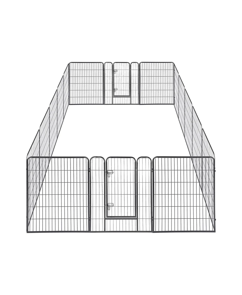 Yescom 16 Pieces 32"x40" Pet Playpen Extra Large Dog Exercise Fence Panel Crate Yard