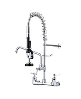 Aquaterior Wall Mount Pre-Rinse Faucet Kitchen Sink 26" Height Sprayer Home