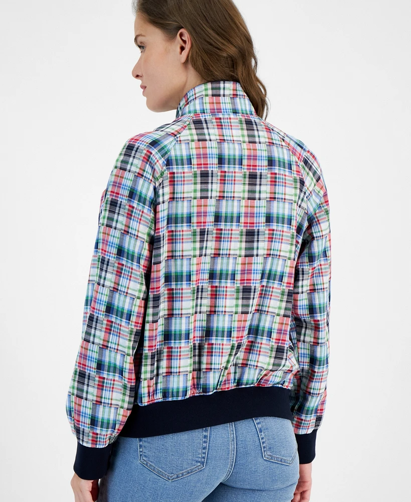 Nautica Jeans Women's Patchwork Plaid-Print Cotton Jacket