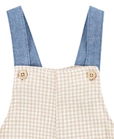 Levi's Baby Boys Gingham Shortall and T-shirt Set