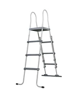 Outsunny 70" Above Ground Swimming Pool Ladder, A-Frame Pool Stairs, Grey