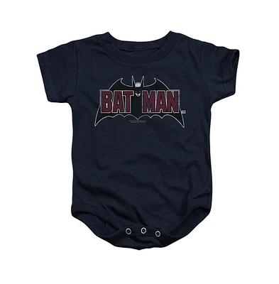 Batman Baby Girls Vintage Bat Logo On Navy Snapsuit