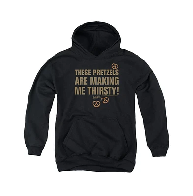 Seinfeld Boys Youth Pretzels Thirsty Pull Over Hoodie / Hooded Sweatshirt