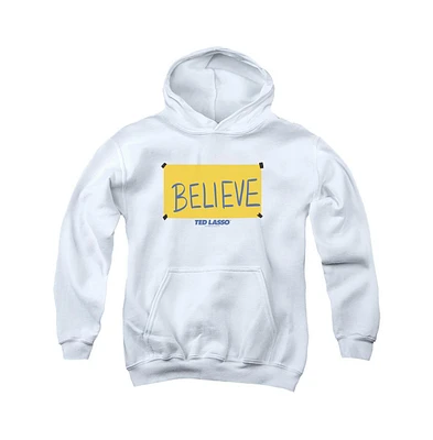 Ted Lasso Boys Youth Believe Sign Pull Over Hoodie / Hooded Sweatshirt