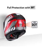 Ahr Run-F3 Full Face Motorcycle Helmet Dot Approved Street Bike Removable Liner M