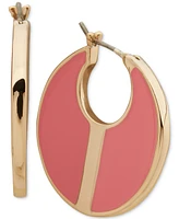 Dkny Gold-Tone Extra-Small Color Filled Hoop Earrings, 0.41"