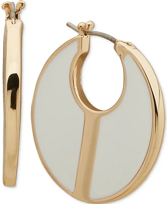 Dkny Gold-Tone Extra-Small Color Filled Hoop Earrings, 0.41"