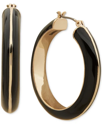 Dkny Gold-Tone Small Color Hoop Earrings, 1.05"