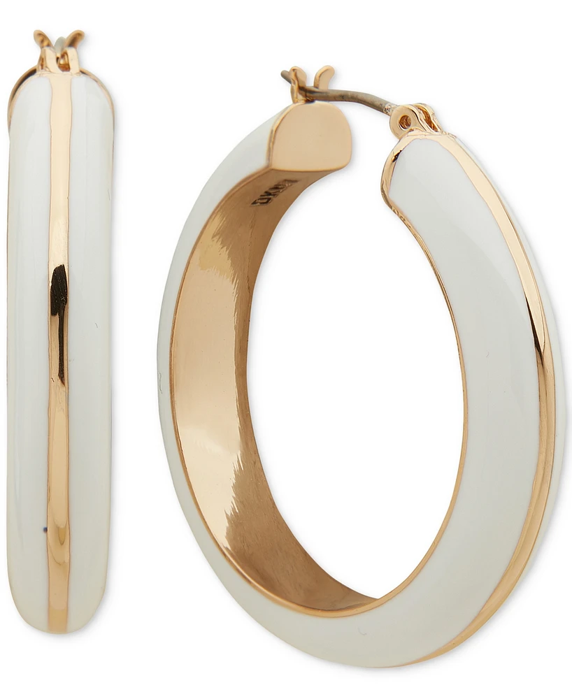 Dkny Gold-Tone Small Color Hoop Earrings, 1.05"