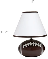 Simple Designs SportsLite 11.5" Tall Athletic Sports Football Base Ceramic Bedside Table Desk Lamp