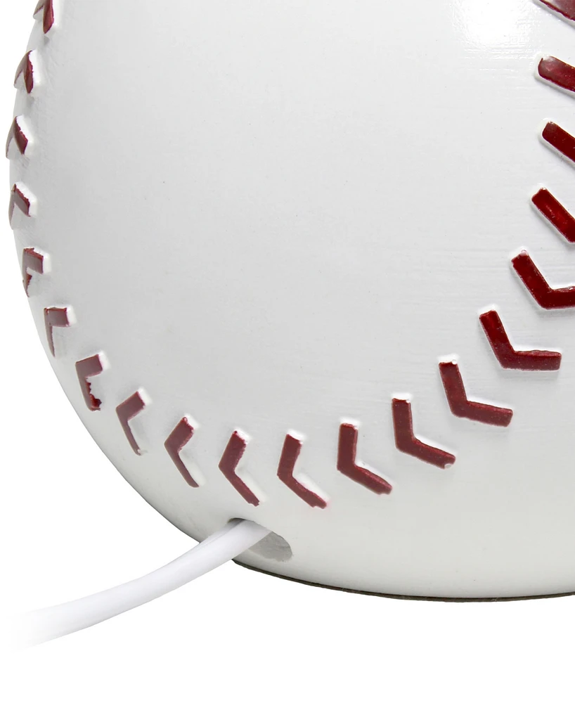 Simple Designs SportsLite 11.5" Tall Athletic Sports Baseball Base Ceramic Bedside Table Desk Lamp