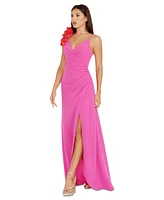 Dress the Population Women's Camelia Ruffled A-Line Maxi - Bright Fuchshia