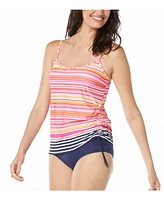 Beach House Women's Swim Bridget Underwire Tankini Top with Horizontal Stripes