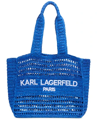 Karl Lagerfeld Paris Antibes Woven Straw Large Tote