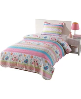 MarCielo Kids Girls Quilt Set Bedspread Coverlet Set A73 Twin