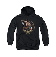 Wonder Woman Boys Movie Youth Fight Pull Over Hoodie / Hooded Sweatshirt