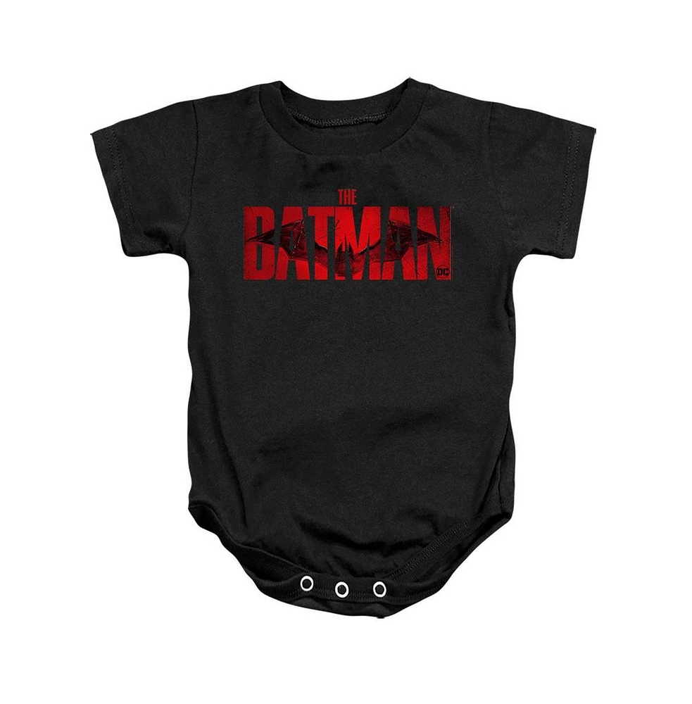 Batman Baby Girls The Crimson Drawn Bat Logo Snapsuit