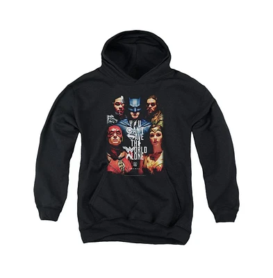 Justice League Boys Movie Youth Save The World Poster Pull Over Hoodie / Hooded Sweatshirt