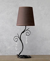 Creekwood Home Priva 19" Contemporary Metal Winding Ivy Table Desk Lamp with Brown Fabric Shade