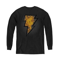 Black Adam Boys Youth Beveled Emblem Long Sleeve Sweatshirt