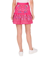 CeCe Women's A-Line Placed Print Ruffle Skirt