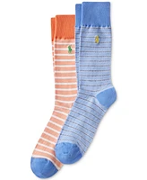 Polo Ralph Lauren Men's 2-Pk. Oxford Striped Slack Socks