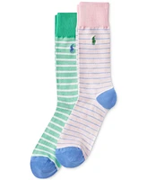 Polo Ralph Lauren Men's 2-Pk. Oxford Striped Slack Socks