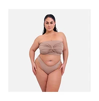 Rebdolls Plus Size Danica Knotted Bandeau Swim Top