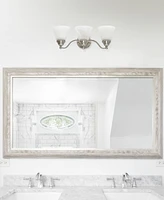 Lalia Home Essentix Traditional Three Light Curved Metal, Alabaster White Glass Shade Vanity Uplight Downlight Wall Mounted Fixture