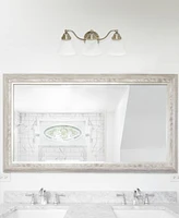 Lalia Home Essentix Traditional Three Light Curved Metal, Alabaster White Glass Shade Vanity Uplight Downlight Wall Mounted Fixture