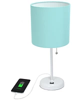Creekwood Home Oslo 19.5" Contemporary Bedside Usb Port Feature Standard Metal Table Desk Lamp