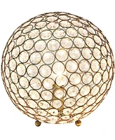 Lalia Home 10" Elipse Medium Contemporary Metal Crystal Round Sphere Glamorous Orb Table Lamp