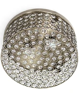 Lalia Home 12" Classix Glam Two Light Decorative Round Crystal and Metal Flush Mount Ceiling Light Fixture