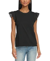 Karl Lagerfeld Paris Women's Ruffle-Trim Sleeveless Top