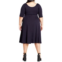 City Chic Plus Cute Girl Elbow Sleeve A-line Dress