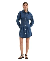 Crescent Women's Zae Denim Mini Dress With Corset Waist Detail