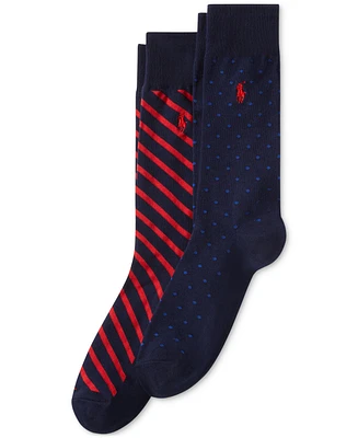 Polo Ralph Lauren Men's Dot & Stripe Slack Socks, 2-Pack